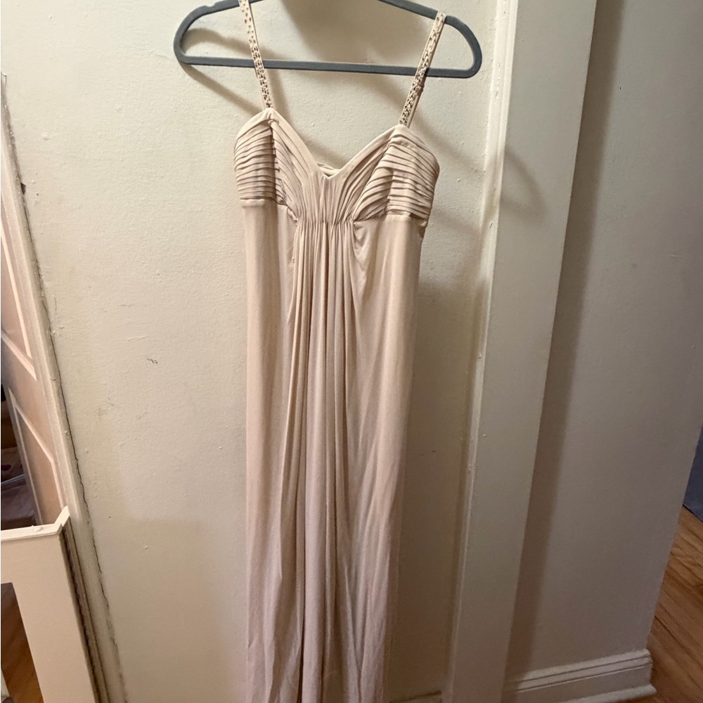 BCBGMaxAzria Cream Pleated Dress